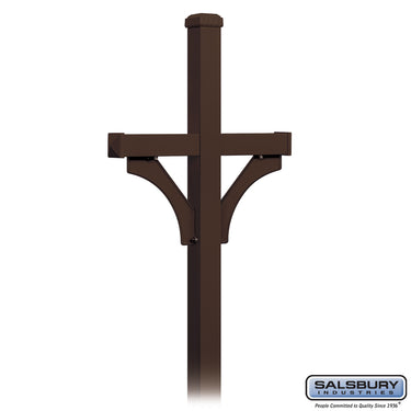 Deluxe Mailbox Post - 2 Sided for (2) Mailboxes - In-Ground Mounted - Bronze
